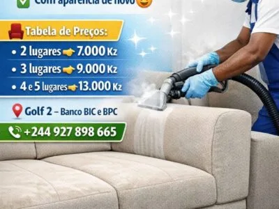 Fazemos lavagem a seco e ao domicílio, deixando o teu sofá