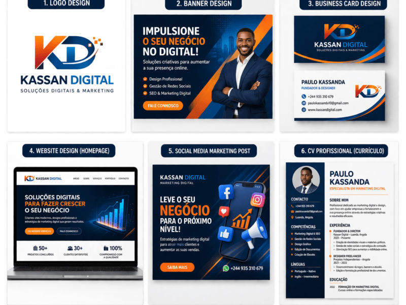 Serviços de marketing Digital, edição de documentos, gestão de redes sociais e muito mais